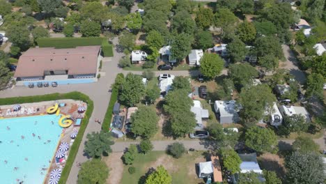 Aerial-Shot-of-Camping-Cisano-San-Vito-at-Lake-Garda,-Italy