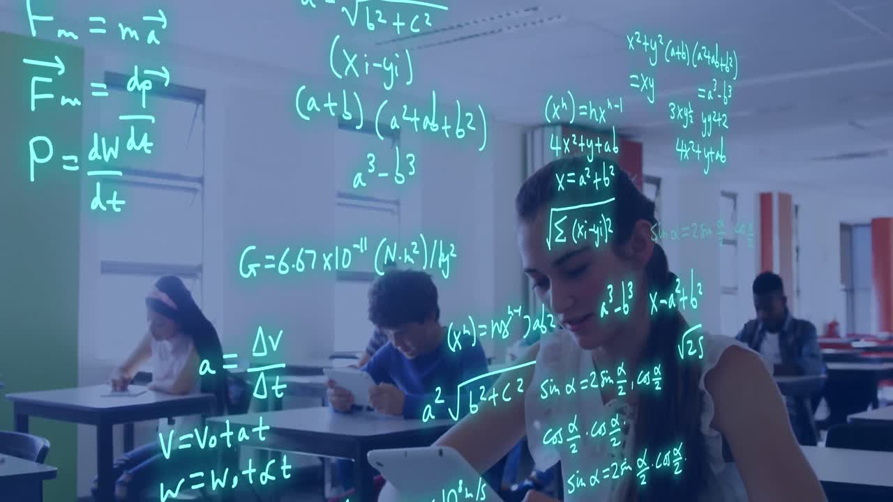 Animation of equations and data processing over diverse school children
