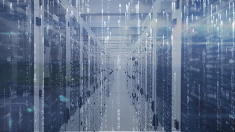 animación del procesamiento de datos a través de servidores informáticos