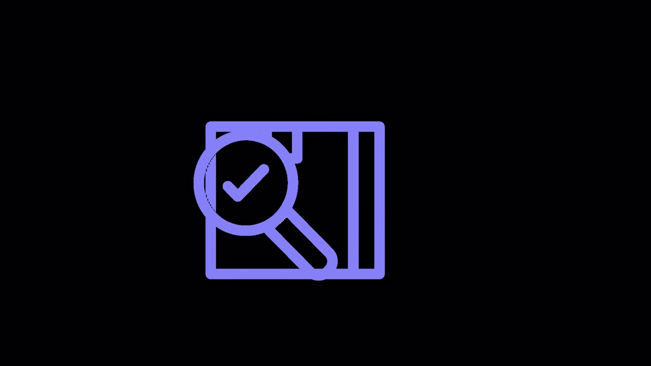 Animated Icon of Package Inspection with Magnifying Glass and Checkmark