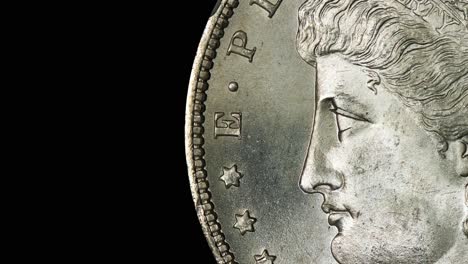 morgan dollar silver coin close up