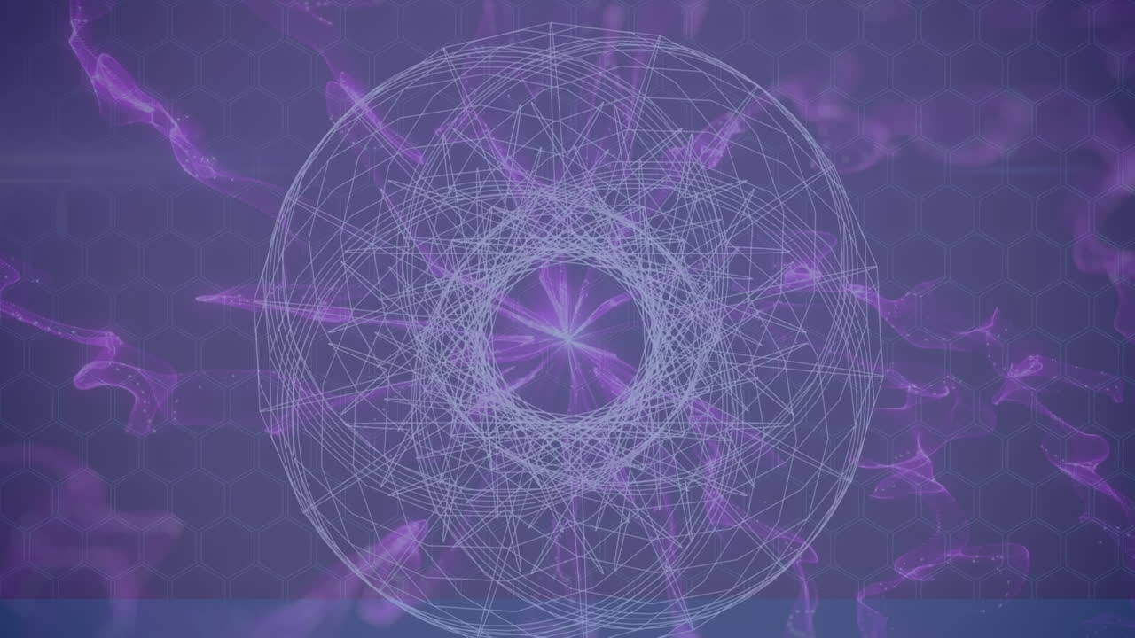 animación de formas rojas sobre una red de conexiones sobre un fondo negro