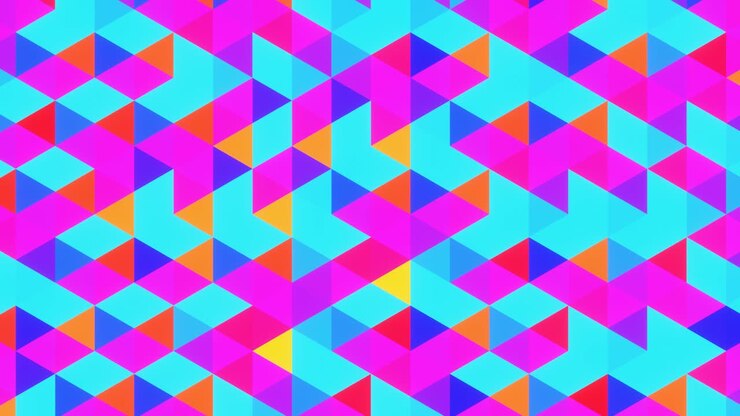 Sfondo fluido di triangoli colorati e luminosi