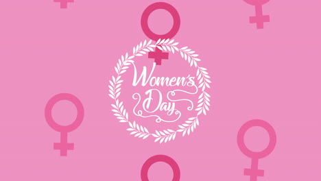 happy womens day card with female genders pattern