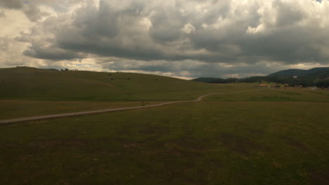 zlatibor region landscape on overcast summer day, aerial view