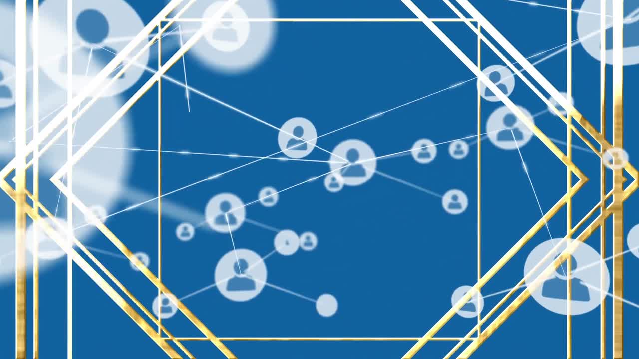 빨간색 배경에 연결 네트워크의 애니메이션