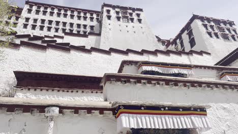 close walk through the potala palace museum exterior, tibet, unesco world heritage