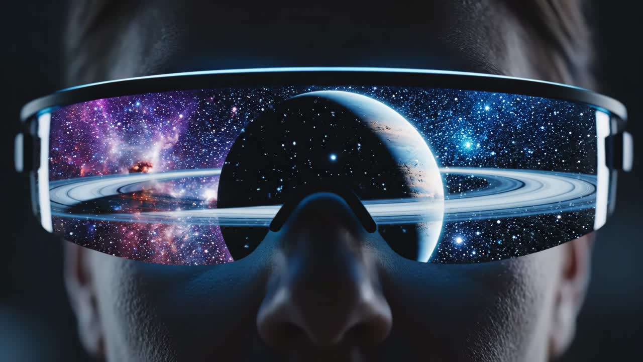Futuristic VR Glasses Showcasing Virtual Worlds
