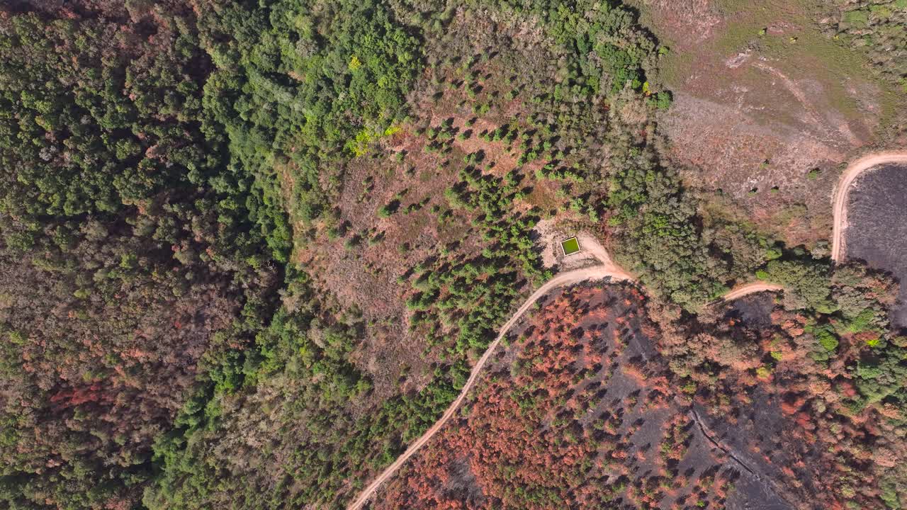 Sloping Heathlands And Rocky Ridges At Serra de San Mamede In The Province Of Ourense, Spain. Aerial Drone Shot