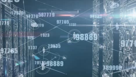 Animation-of-network-of-connections-and-data-processing-over-computer-circuit-board