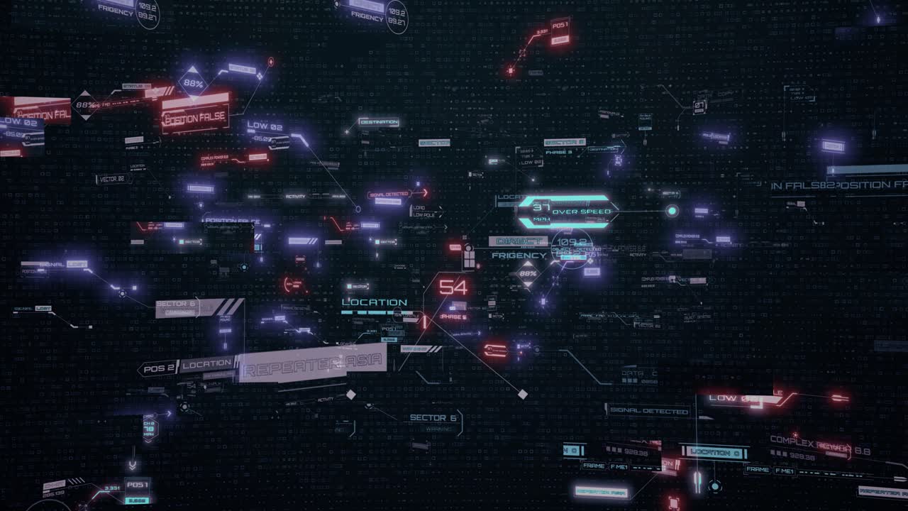 Futuristic CG Animation with Looping HUD Screen