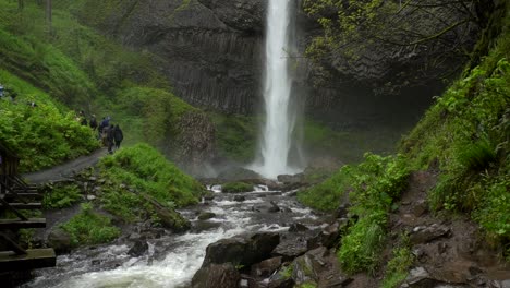 slow motion footage of waterfall in columbia river gorge