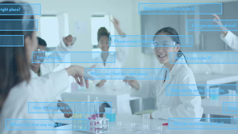 animation of ai data processing over diverse students in laboratory