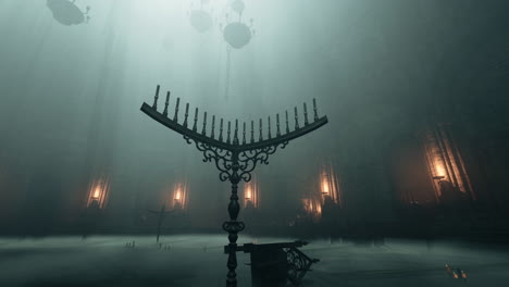 dark and mysterious church interior