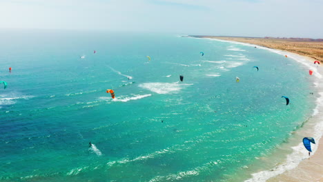 kite surfers training in sal, cape verde