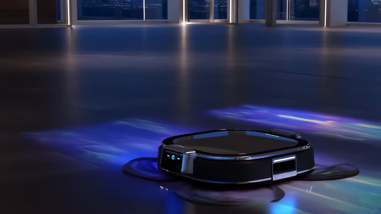 Robot Vacuum Cleaner Cleaning Floor