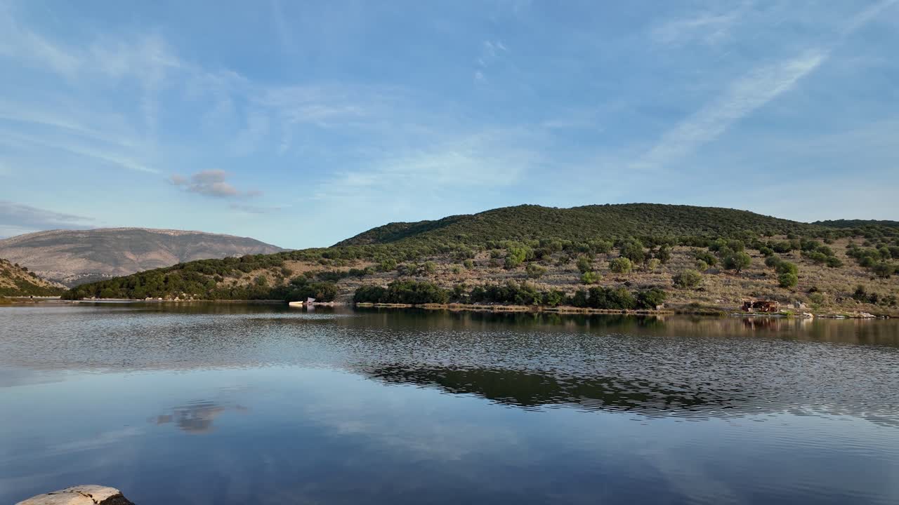 Ksamil lake nature landscape beautiful summer day Albania freshwater fishing spot