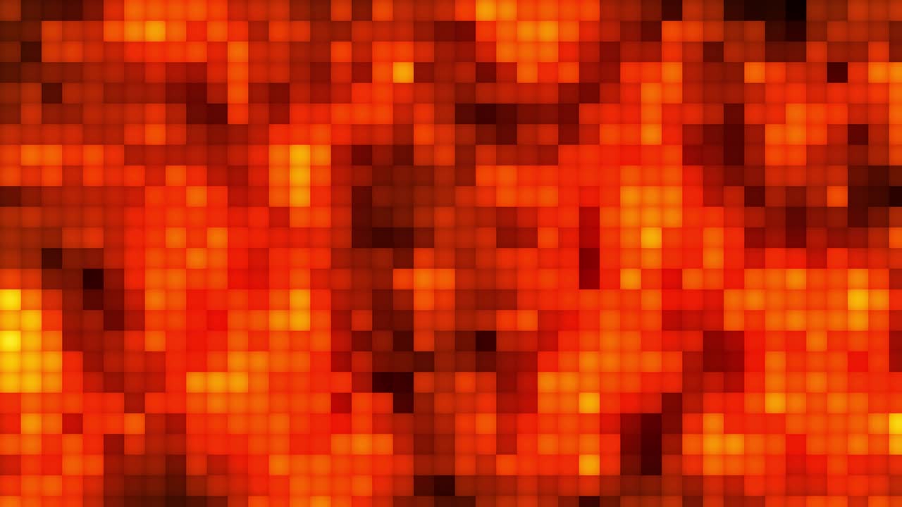 azulejos pixelados púrpura rojo futurista mosaico. fondo de bloque de píxeles. tecnología cuadrados movimiento con luz de brillo dinámico. fondo de bucle sin costuras abstracto