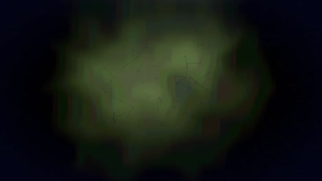 animation of network of green plexus moving on green background