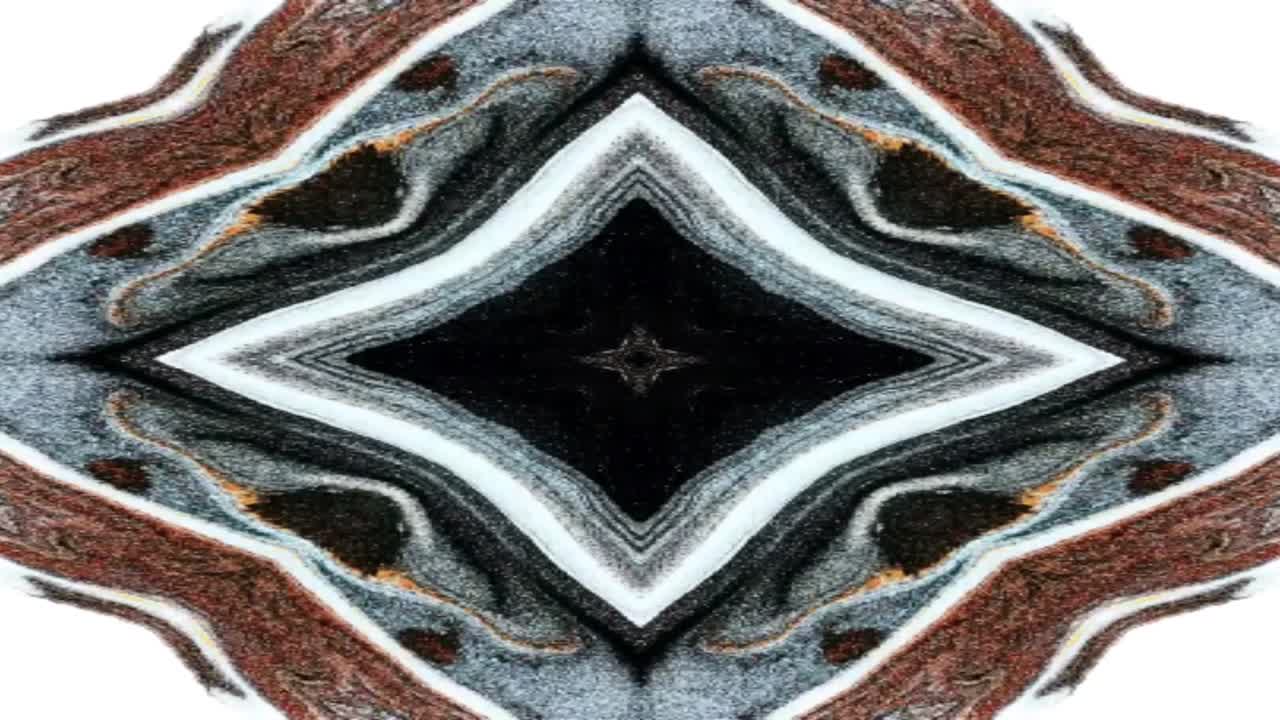 único colorido caleidoscopio fractal mármol patrón geométrico movimiento de fondo.