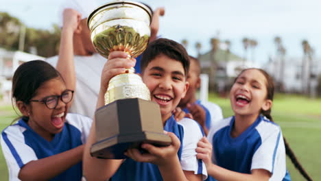 soccer player celebration, sports team trophy