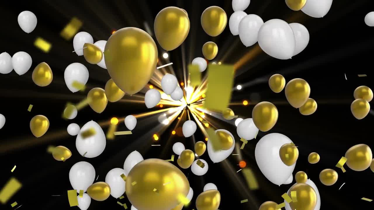 Premium stock video - Balloons on black background