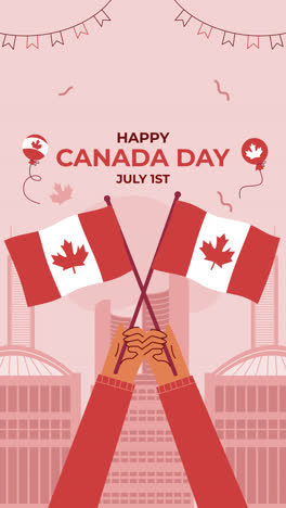 motion graphic of flat illustration for canada day celebration