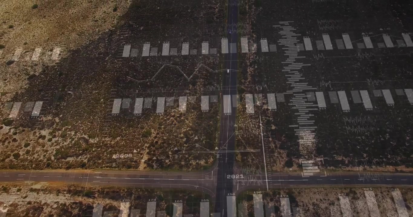Bars appearing on intersection map, growing then fading offscreen to visualize traffic trends