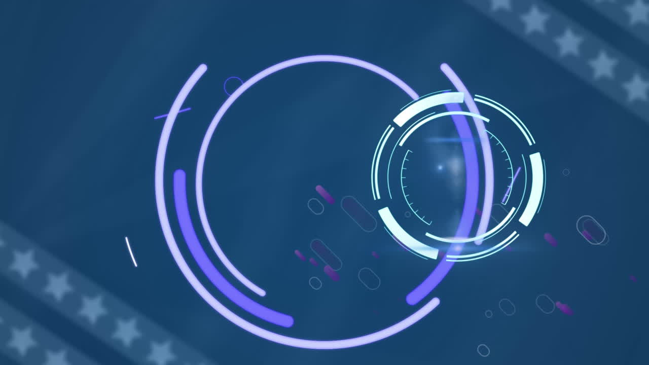 animación de la exploración del alcance sobre los rastros de luz púrpura y el ojo