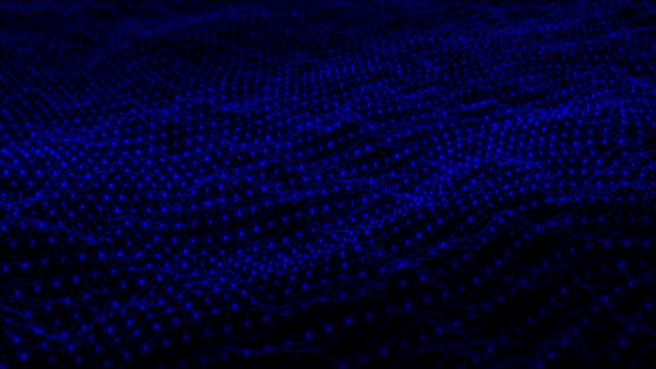 Digital landscape wave cube particle crypto currency big data block chain and digital technology