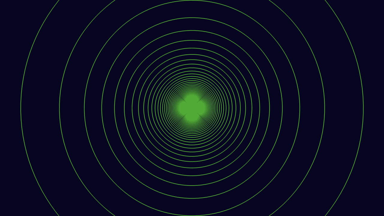 luz verde brillante en medio de un patrón concéntrico circular