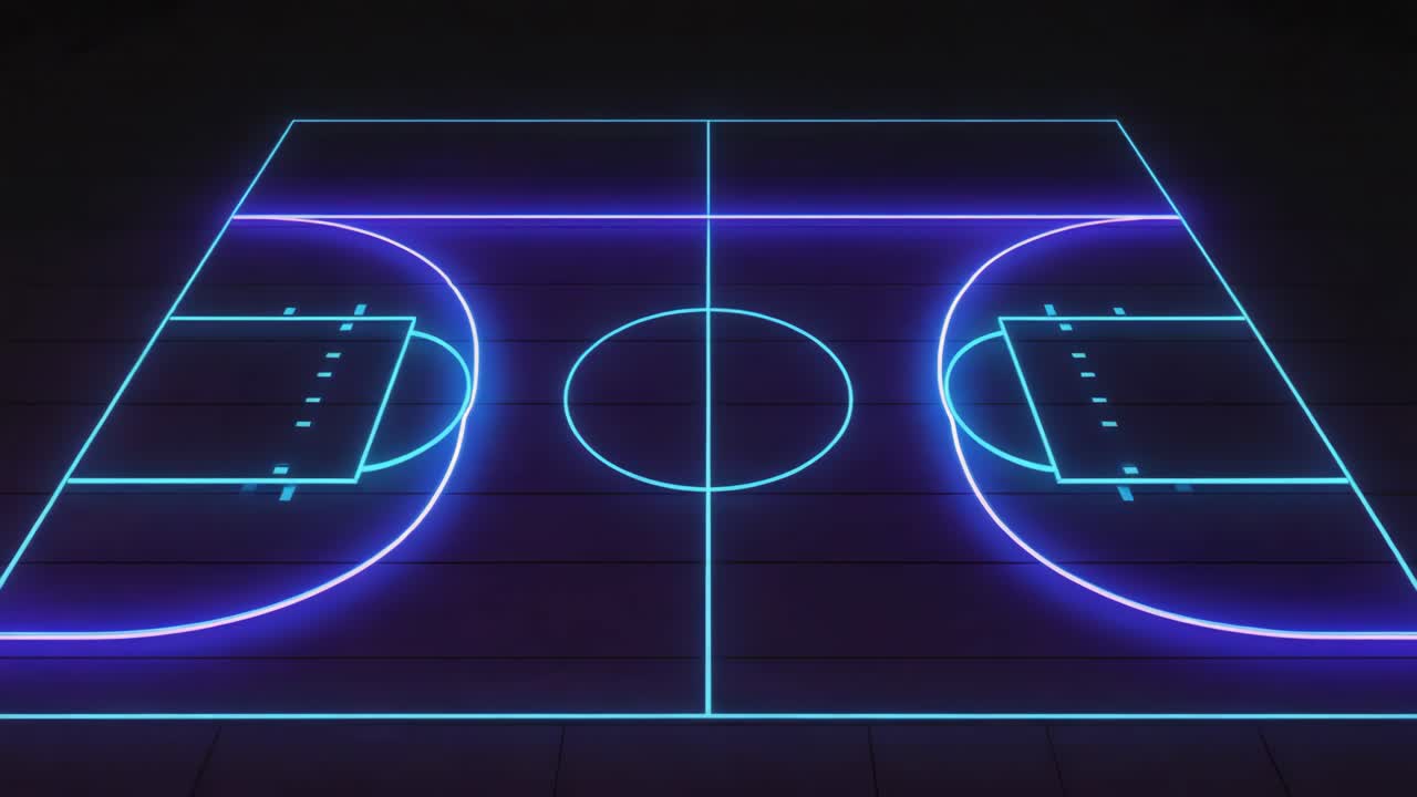 Neon basketball court