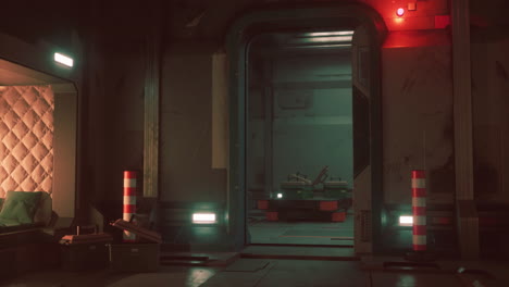 el interior de una nave espacial futurista