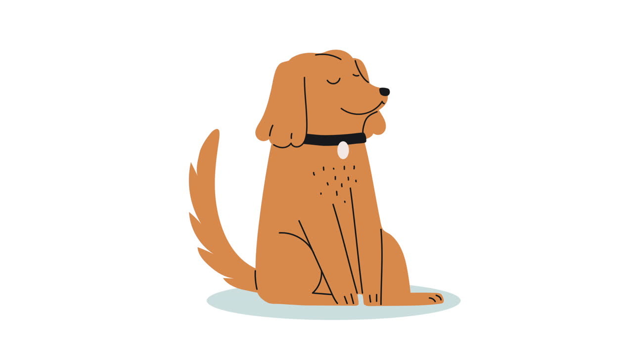 귀여운 개 마스코트 캐릭터 애니메이션