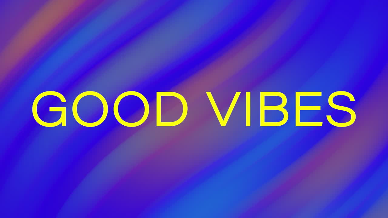 animación de buenos ritmos texto sobre formas en fondo azul