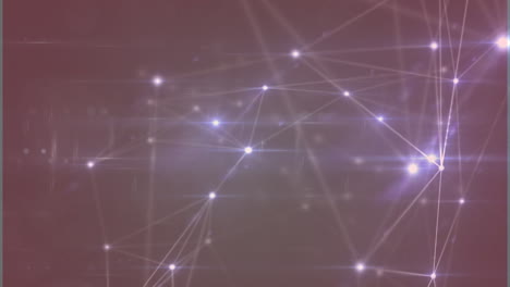 animación de haces de luz que se mueven a través de líneas que conectan puntos en una interfaz digital