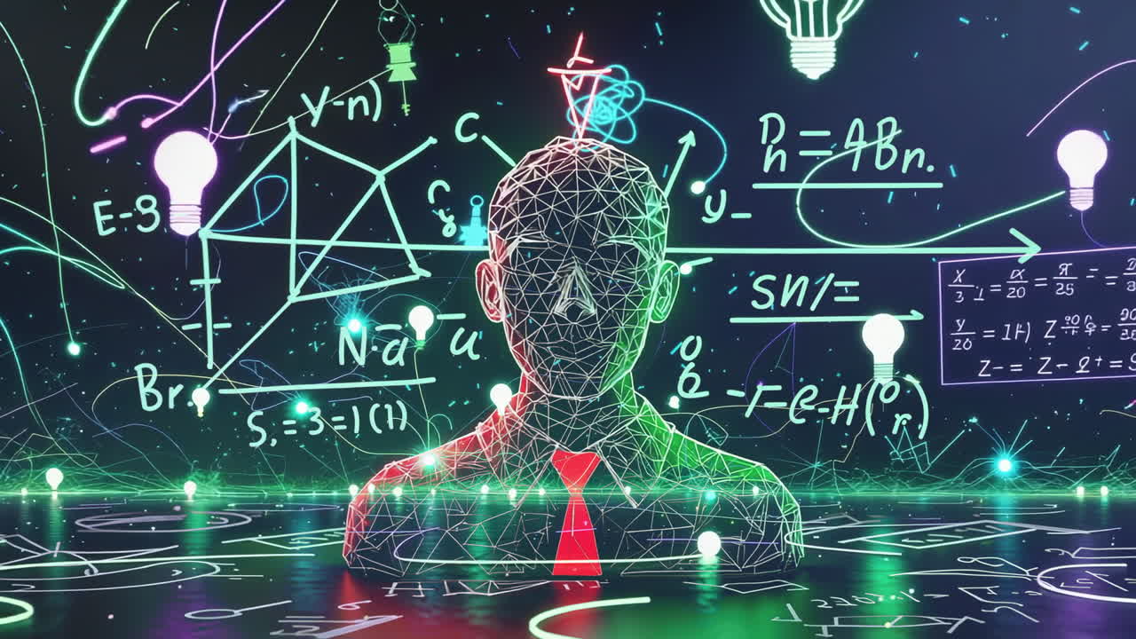 Conceptual Image of Mathematics, AI, and Innovation