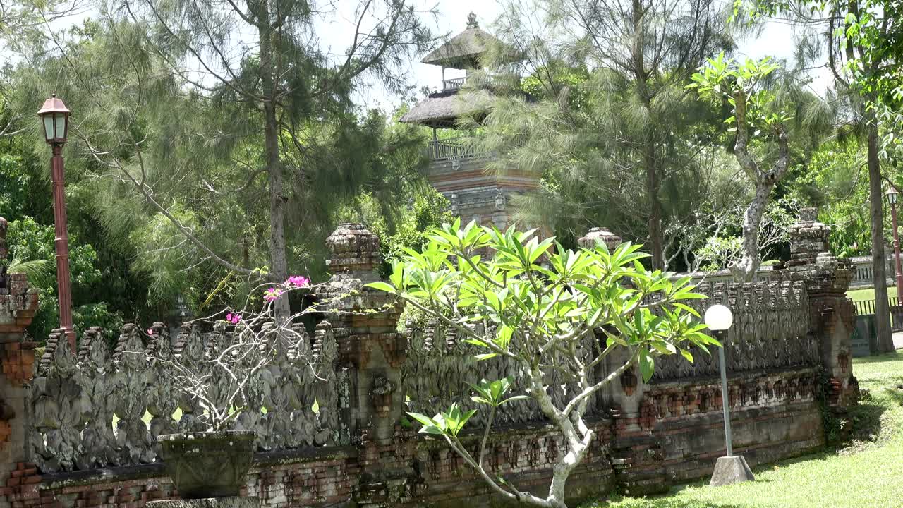 타만아윤 사원, 타만아운 사원, 발리, 인도네시아, 은 날의 전망