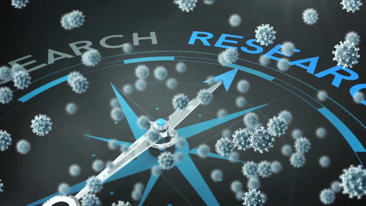 코로나 바이러스 세포에 대한 연구 나침반입니다.