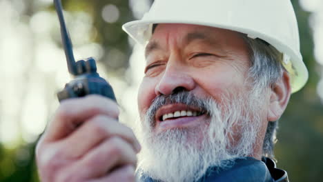 construction worker with walkie talkie