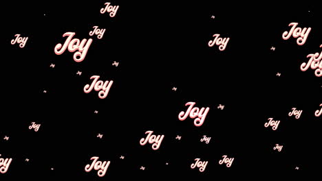 animación de texto de alegría en repetición en navidad sobre fondo negro