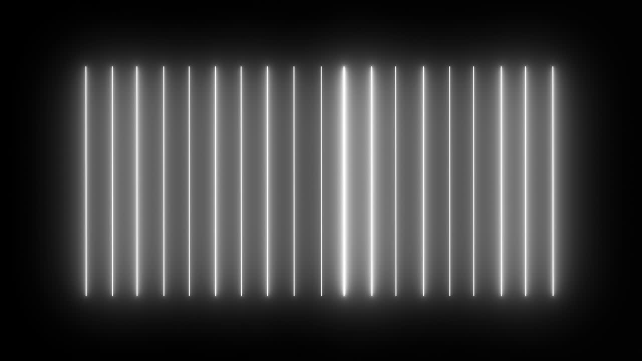 líneas blancas de neón sobre fondo negro.