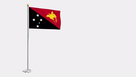 loop video of papua new guinea flag  fluttering in the wind, slow motion video of 4k , with alpha channel