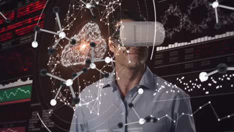 Businessman-using-virtual-reality-headset-surrounded-by-molecules