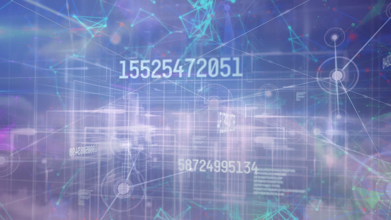 Animation of data processing over clouds