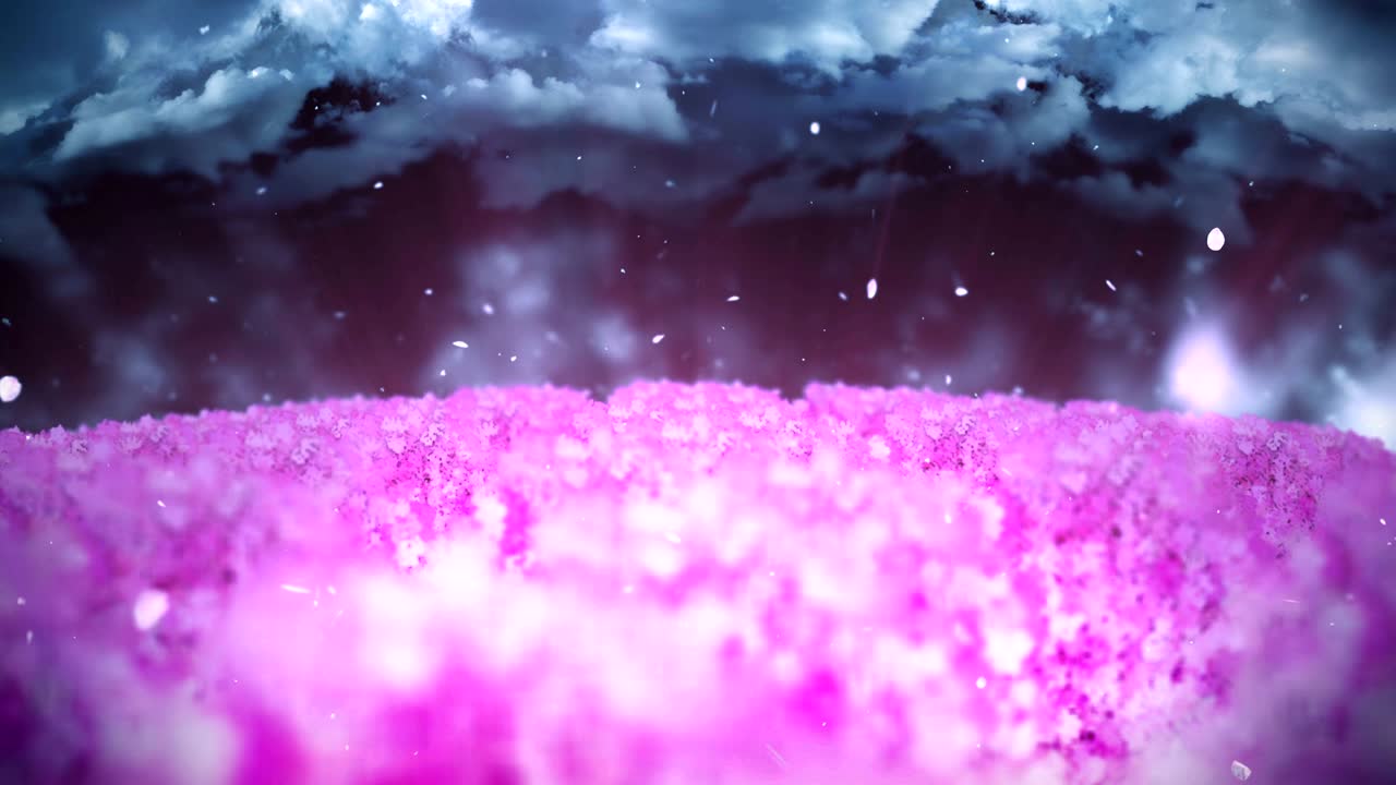 ilustración de paisajes forestales de primavera, fondo de naturaleza abstracta, animación en bucle de flores de cerezo,