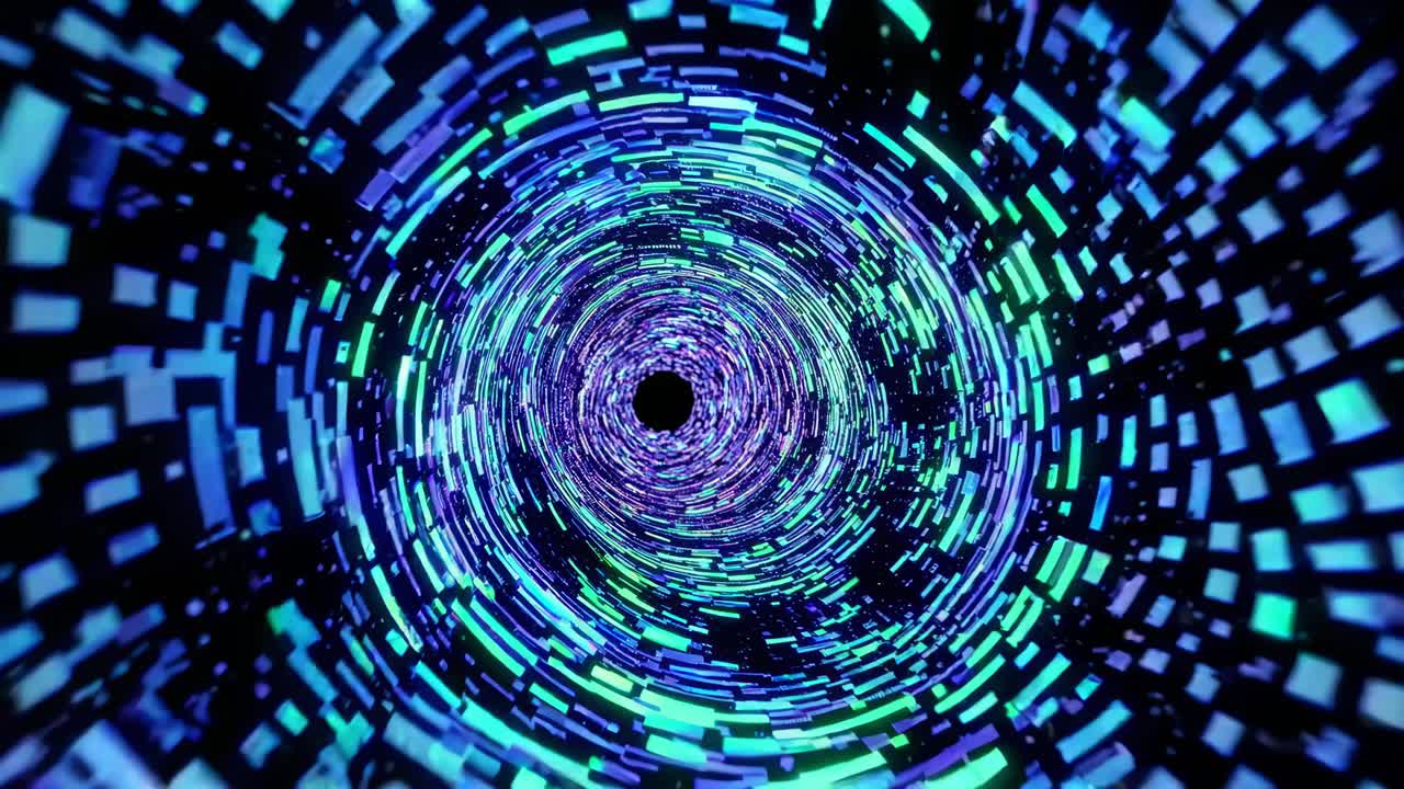 Abstract Colorful Tunnel with Geometric Patterns