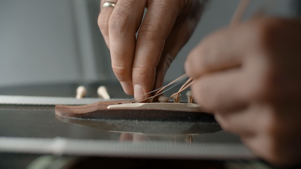 Guitar Bridge String Installation
