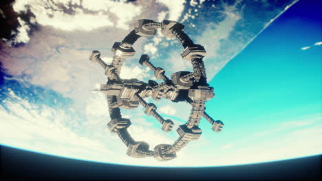 satélite espacial en órbita alrededor de la tierra elementos de esta imagen proporcionada por la nasa