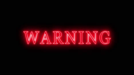 blinking warning alert word on black crt screen